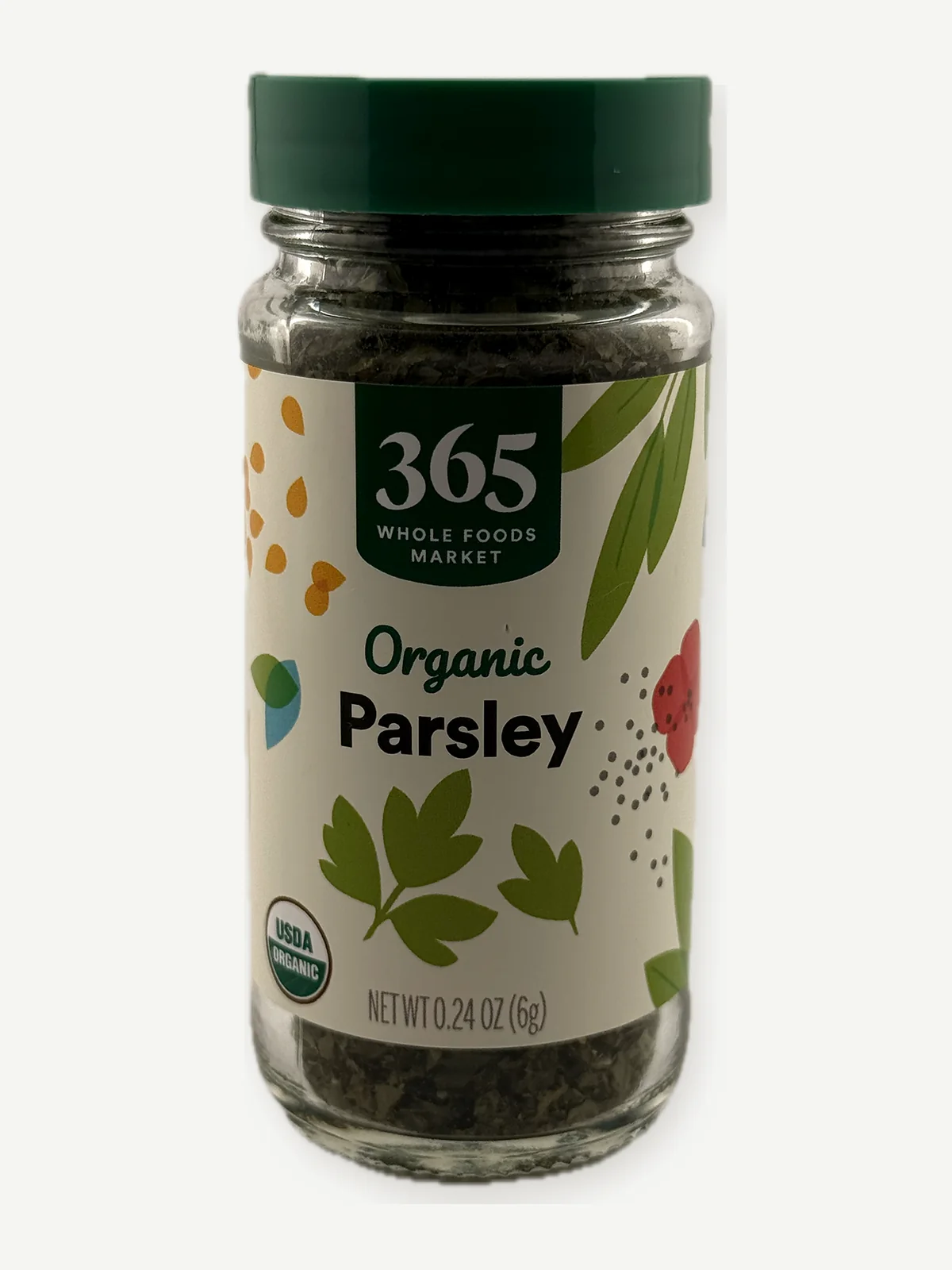 Front of 365 Whole Foods Market organic parsley package photographed for the Gaucho Ingredient Bench