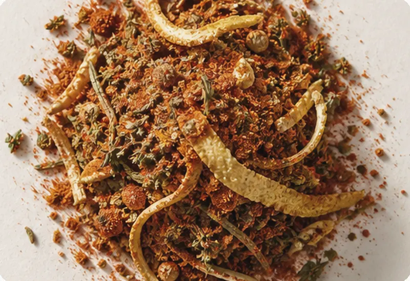 Skillet Chicken — the blend, close up