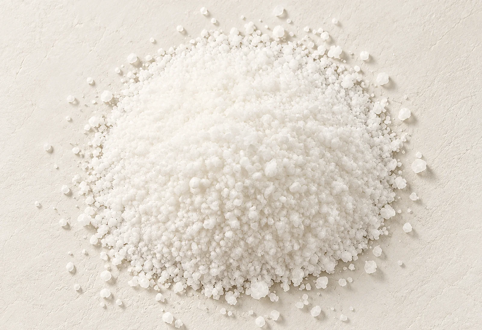Fine Patagonian sea salt on pale plaster